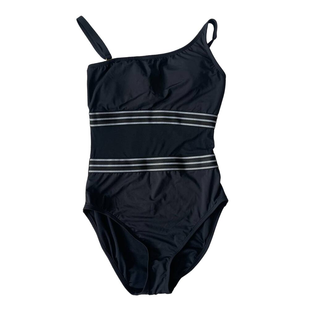 Bleu Rod Beattie OFF THE GRID ONE SHOULDER ONE PIECE SWIMSUIT Black Size 8